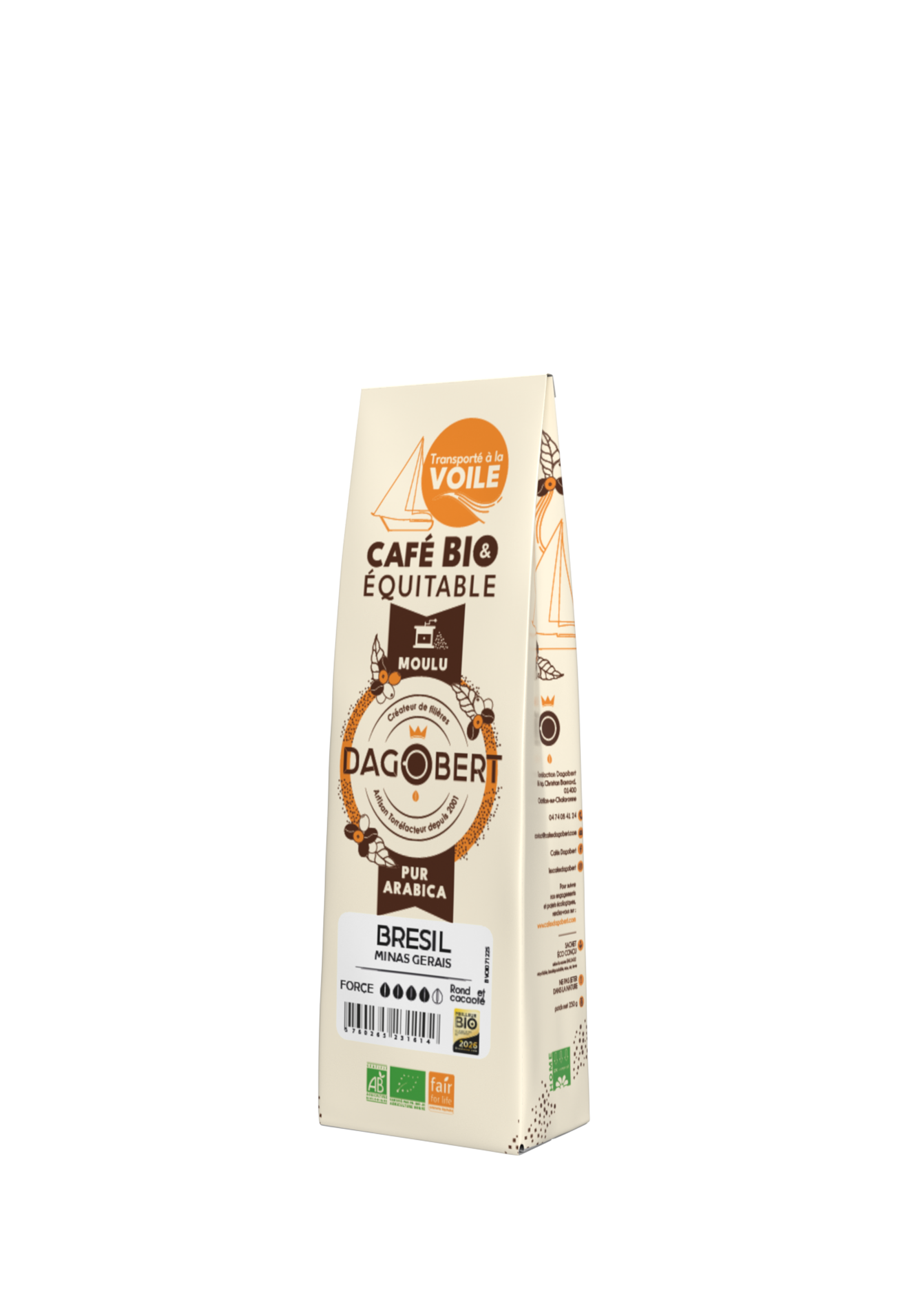 Brésil à la voile 100 % arabica, bio, équitable, demeter - moulu - 1