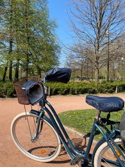 Manchons guidon courbé vélo adulte bleu marine (anti froid anti pluie) - 2